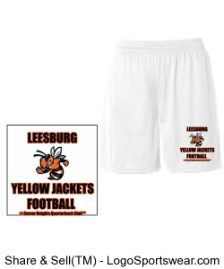 Leesburg Yellow Jackets Football Youth B-Dry Core Short by Badger, White Design Zoom